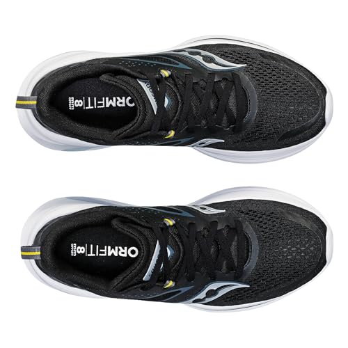 Saucony Men's Omni 22 Sneaker, Black/White, 11 Wide