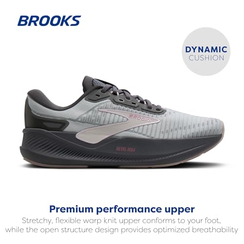 Brooks Women’s Revel Max Neutral Running & Walking Shoe - Harbor Mist/Grey/Metallic - 8 Medium