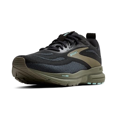 Brooks Men’s Trace 4 Neutral Running Shoe - Black/Ebony/Dusty Olive - 12 Medium