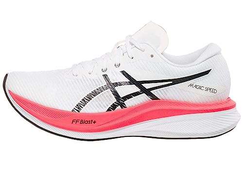 ASICS Women's Magic Speed 3 Running Shoes, 9.5, White/Black