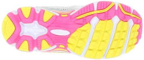 Saucony Girls' Cohesion 6 Lace Running Shoe (Little Kid/Big Kid),White/Pink/Citron,3.5 M US Big Kid