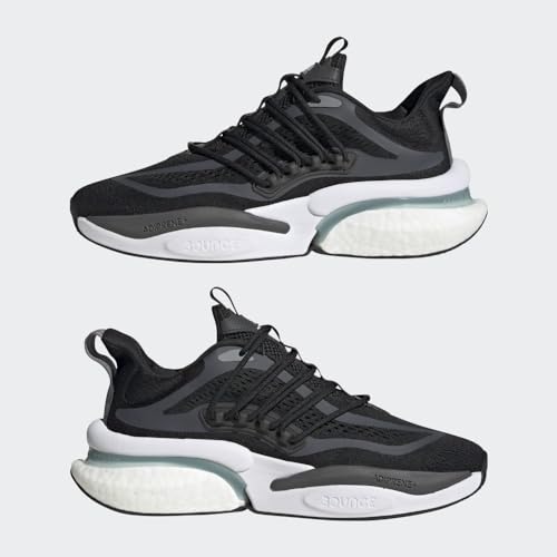 adidas Men's AlphaBoost V1 Running Shoe, Black/Magic Grey/Grey, 11.5