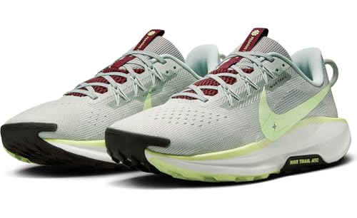 Nike Pegasus Trail 5 Men's Trail Running Shoes (DV3864-004, Light Silver/College Grey/Dark Team Red/Barely Volt) Size 9