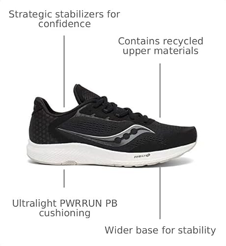 Saucony Men's Freedom 4 Running Shoe, Black/Stone, 11