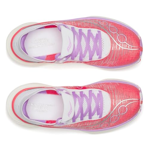 Saucony Unisex Endorphin Elite 2 Running Shoe, Coral/White, 6