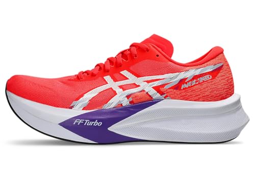 ASICS Men Magic Speed 4 Running Shoe, FLASH RED/WHITE, 7