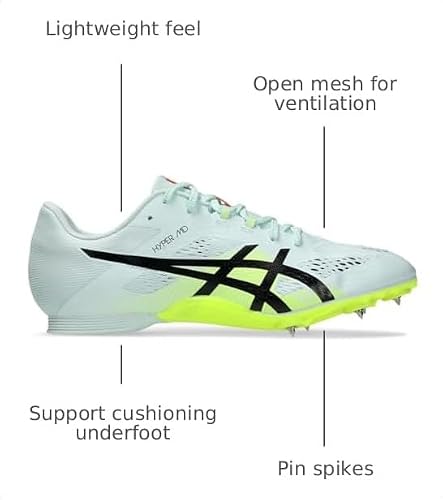 ASICS Unisex Hyper MD 8 Track&Field Shoes, 10.5M / 12W, Soothing SEA/Black