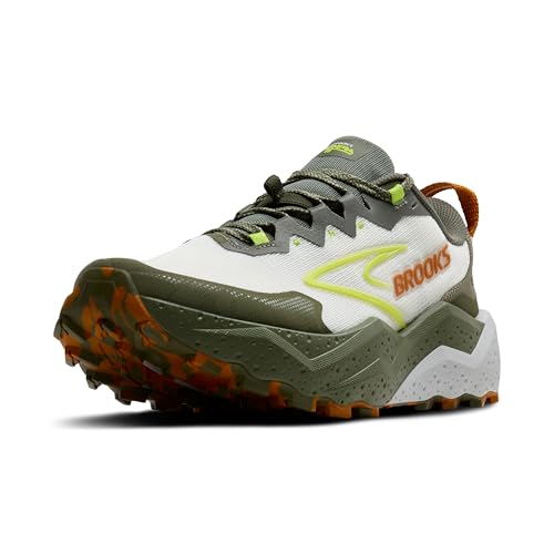 Brooks Men’s Caldera 8 Ultra Trail Running Shoe - Dusty Olive/Lime/Oyster - 7 Medium