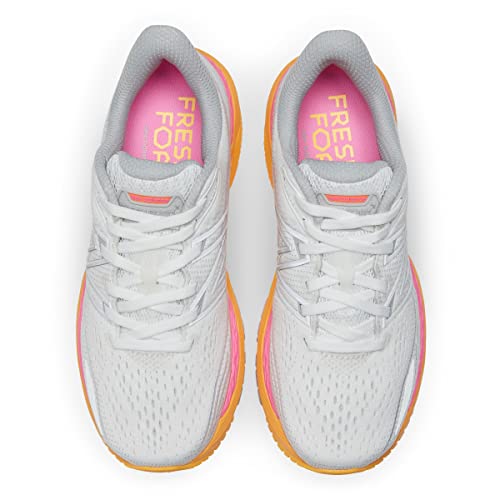 New Balance mens Fresh Foam X 860 V12 Running Shoe, White/Vibrant Orange/Vibrant Pink, 5.5 US
