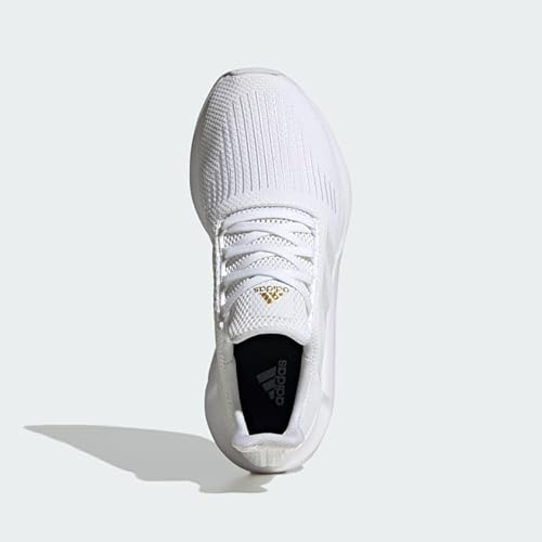 adidas Womens Swift Run White/White/Gold Metallic 5