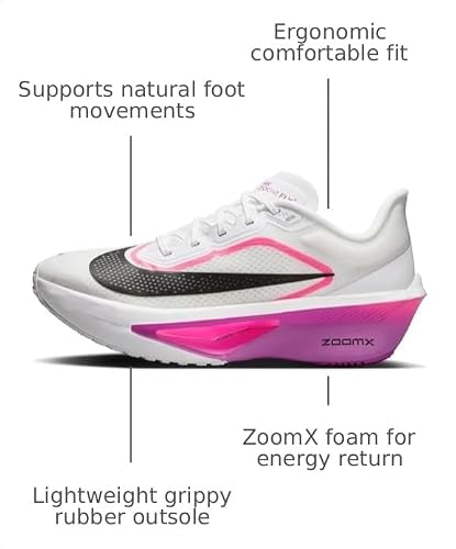 Nike Women's Zoom Fly 6 Competition Running Shoes, White Black Vivid Grape Hyper Pink, 9