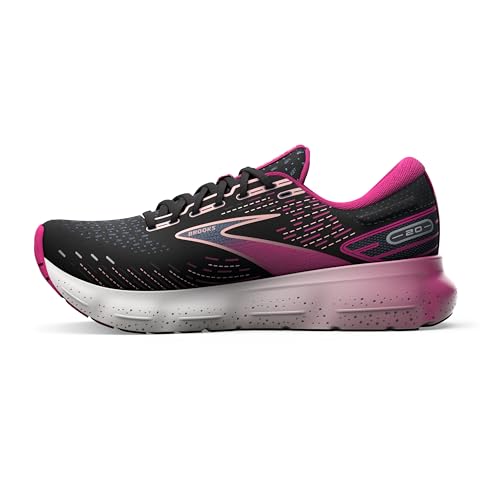 Brooks Women's Glycerin 20 Neutral Running Shoe - Black/Fuchsia/Linen - 6 Medium