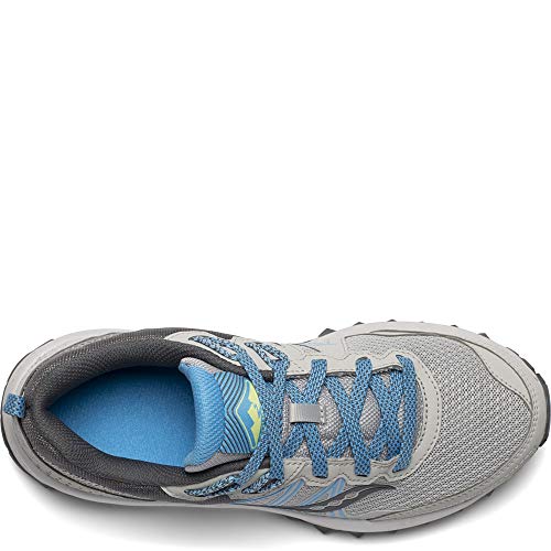 Saucony Women's Excursion TR14 Trail Running Shoe, Grey/Blue/Glade, 8.5