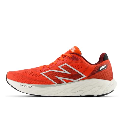 New Balance Men's Fresh Foam X 880 V14 Running Shoe, Neo Flame/Mercury Red/Sea Salt, 8 M
