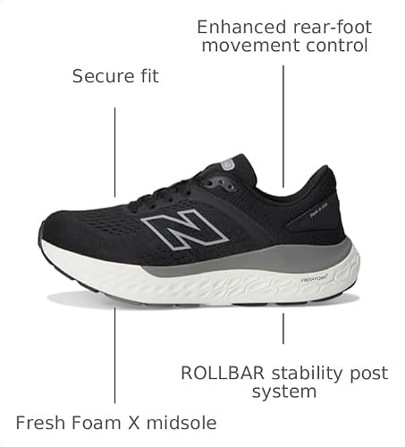 New Balance Men's Fresh Foam X 1540 V4 Running Shoe, Black/White, 12.5 M