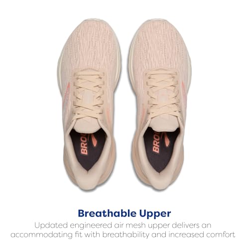 Brooks Women’s Anthem 7 Neutral Running Shoe - Almond/Grey/Desert Flower - 10 Medium