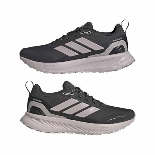 adidas Women's Run Falcon 5 Trail, Carbon/Ice Purple/Black, 10