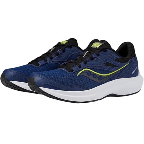 Saucony Men's Cohesion 16 Sneaker, Indigo/Acid, 12 Wide