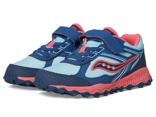 Saucony Unisex Cohesion TR14 A/C Trail Running Shoes (Little Kid/Big Kid) Aqua/Coral 5 Big Kid Medium