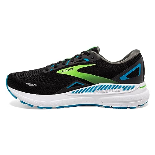 Brooks Men’s Adrenaline GTS 23 Supportive Running Shoe - Black/Hawaiian Ocean/Green - 9 Medium