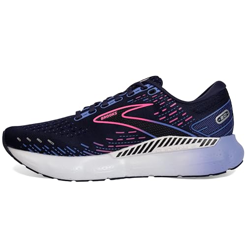 Brooks Women's Glycerin GTS 20 Supportive Running Shoe - Peacoat/Blue/Pink - 7.5 Medium