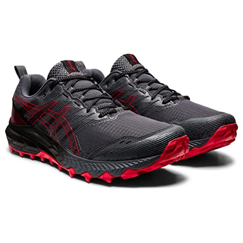 ASICS Mens Gel-Trabuco 9 Running Shoes, 9, Carrier Grey/Electric RED