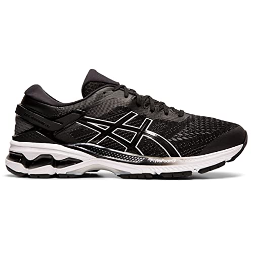 ASICS Men's Gel-Kayano 26 Running Shoes, 9.5M, Black/White