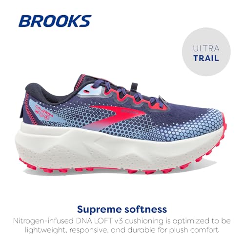 Brooks Women’s Caldera 6 Trail Running Shoe - Deep Cobalt/Diva Pink/Oyster Mushroom - 7 Medium