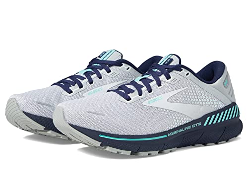 Brooks Women's Adrenaline GTS 22 Supportive Running Shoe - Grey/Peacoat/Aruba - 10.5 Medium