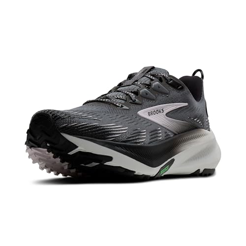 Brooks Women's Ghost Trail, Off-Road Running Shoe for Rugged Terrain - Poppy Seed/Black/Pink - 7.5 Medium