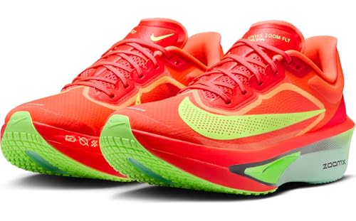 Nike Zoom Fly 6 Women's Road Racing Shoes (FN8455-601, Bright Crimson/Lime Blast/Mint Foam/Cave Purple) Size 9