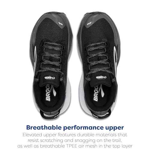 Brooks Women’s Caldera 8 Ultra Trail Running Shoe - Black/Blackened Pearl/White - 8 Medium