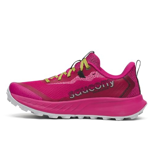Saucony Women's Peregrine 15 Trail Running Shoe Magenta/Black, Medium, 5