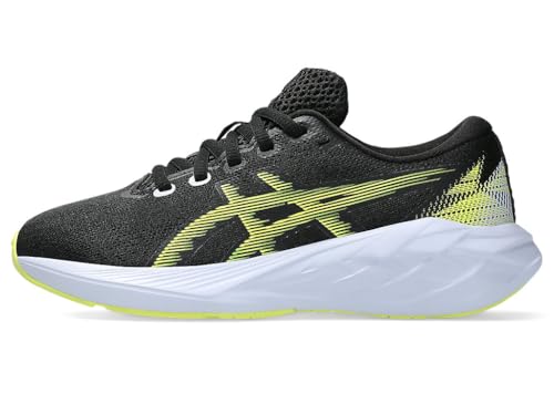 ASICS Kid's NOVABLAST 5 Grade School Running Shoe, 5, Black/Citron