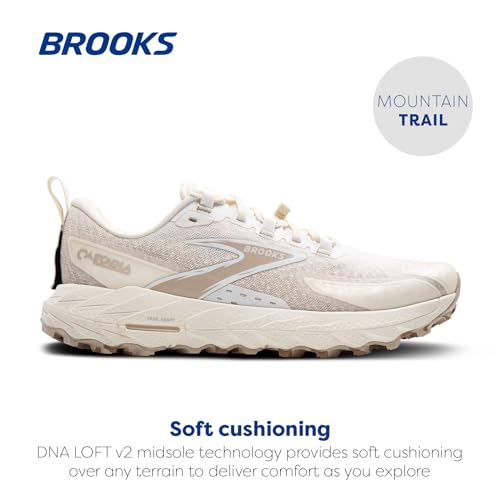 Brooks Women’s Cascadia 18 Mountain Trail Running Shoe - Coconut/Chateau/White - 8 Medium