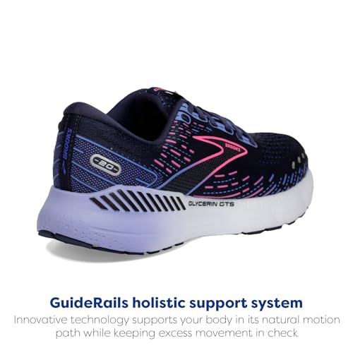 Brooks Women's Glycerin GTS 20 Supportive Running Shoe - Peacoat/Blue/Pink - 6.5 Medium