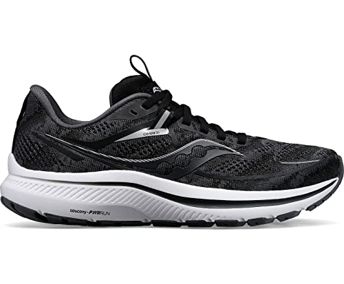 Saucony Omni 21 Men's Running Shoe, Black/White, 10