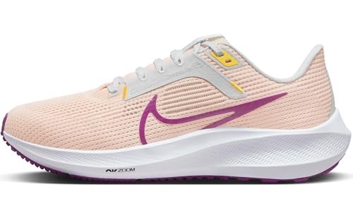 Nike Women's W Air Zoom Pegasus 40 Running Shoes, Guava Ice Vivid Purple Amber Brown, 7 US