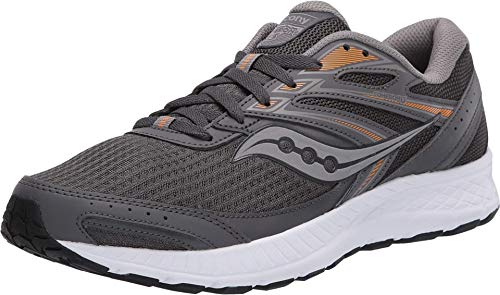 Saucony Men's Cohesion 13 Walking Shoe, Dark Grey/Orange, 10 M US