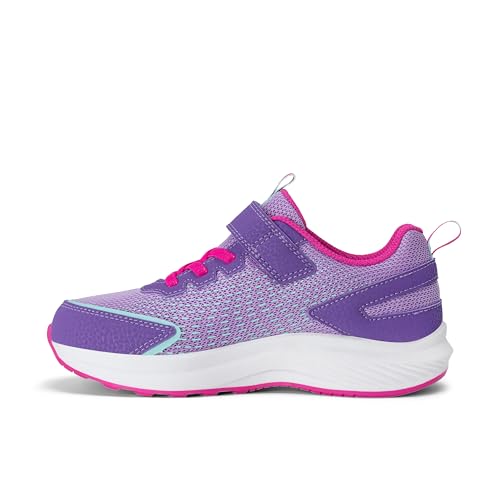 Saucony Cohesion FST (Little Big Kid) Sneaker, Purple/Pink, 5 Wide US Unisex