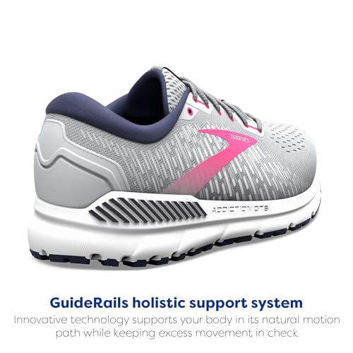 Brooks Women's Addiction GTS 15 Supportive Running Shoe - Oyster/Peacoat/Lilac Rose - 9 Wide