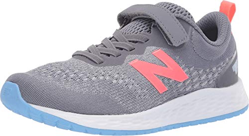 New Balance Kid's Fresh Foam Arishi V3 Alternative Closure Running Shoe, Gunmetal/Tahitian Pink/Team Carolina, 7 W US Big Kid (8-12 Years)