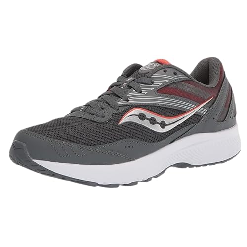 Saucony Men's Cohesion 15 Sneaker, Shadow/Poppy, 9