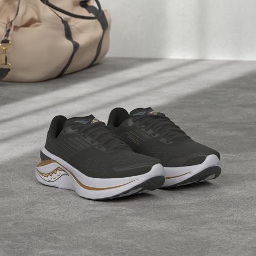 Saucony Men's Endorphin Shift 3 Running Shoe, Black/GOLDSTRUCK, 9.5 Wide