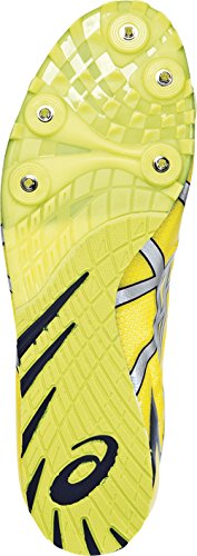 ASICS Men's Hyper LD 5 Track Field Shoes, Flash/Yellow/Silver/Navy, 12