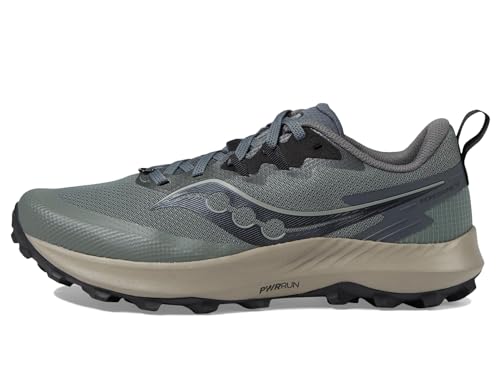 Saucony Men's Peregrine 14 Sneaker, Bough/Shadow, 8.5