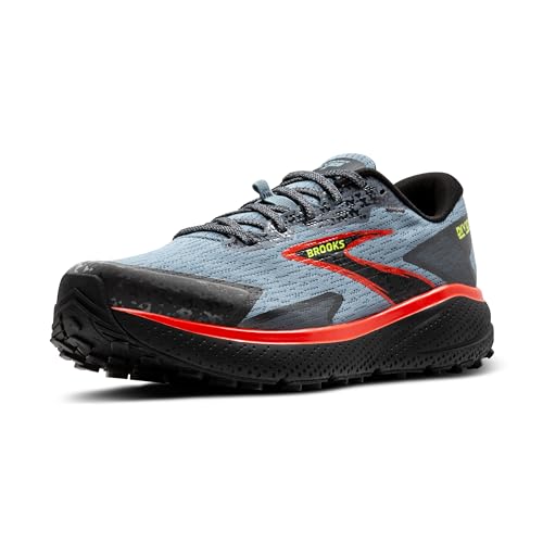 Brooks Men’s Divide 5 Trail Running Shoe - Citadel/Ebony/Lime - 10 Medium