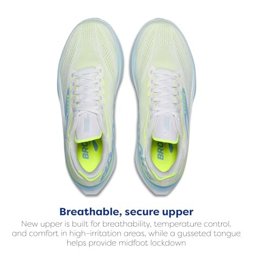 Brooks Women’s Hyperion Max 4 Neutral Running Shoe - White/Blue/Nightlife - 9 Medium
