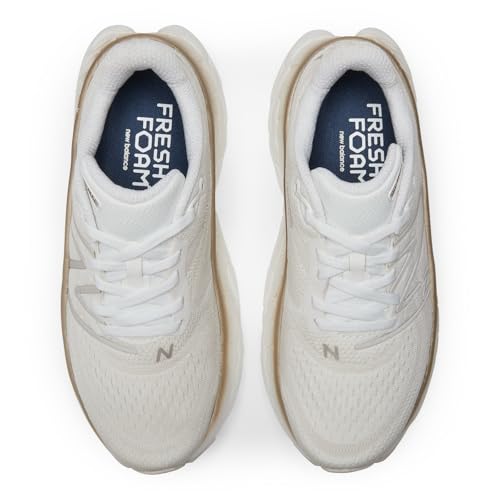 New Balance Women's Fresh Foam X More V4 Running Shoe, White/Gold Metallic/Moonbeam, 10.5 M