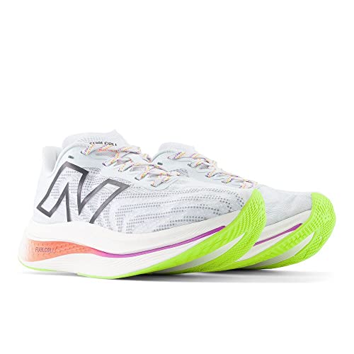 New Balance Women's FuelCell SuperComp Trainer V2 Running Shoe, Ice Blue/Neon Dragonfly, 5 M